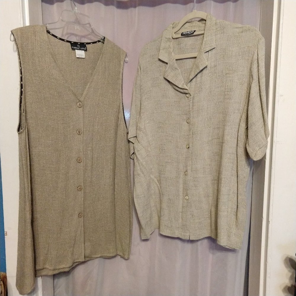 NYCC Top Sz Large  +  Carole Little Rayon Vest